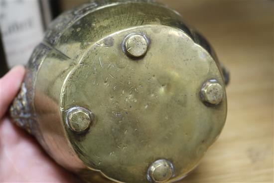 A Chinese bronze censer, with banded decoration width 13cm